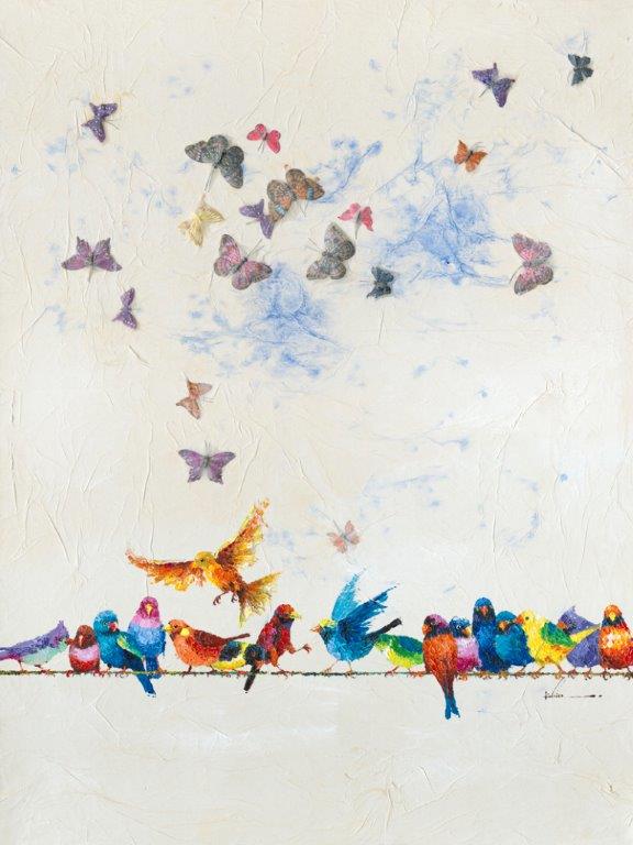 SABODesign, Print&Painting, Vögel und Schmetterlinge, 120 x 160
